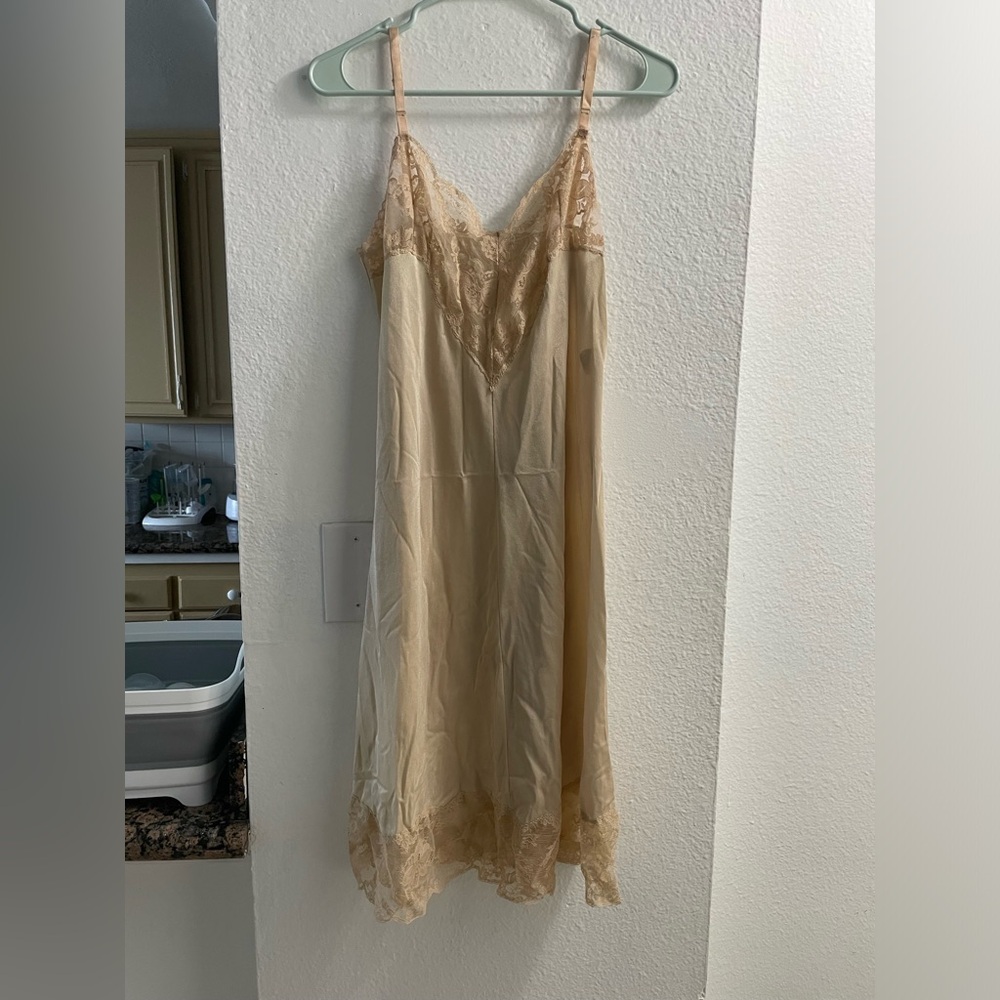 Vintage Nude Lace Slip Size 34”